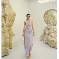 ราคา เดรสเกาะอก มีสายคล้องคอ สม๊อคหลัง ดีเทลเว้าอก จับจีบเก็บหน้าท้อง ผ่าด้านข้าง2ข้าง (19918879309)