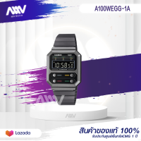 ราคา CASIO ของแท้ รุ่น A100 นาฬิกา คลาสสิค Classic Vintage วิทเทจ สายสแตนเลส พร้อมกล่องและรับประกัน 1 ปี A100WEGG 1A (15245674886)