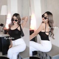 ราคา บอดี้สูทแขนสั้น โชว์ผูกหลัง เสริมฟองน้ำ (17272984268)