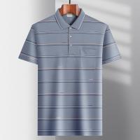 ราคา เสื้อยืดคอปกแขนสั้นวัยกลางคน Kaus Polo Garis หลวมครึ่งแขนบางสำหรับคนวัยกลางคนและผู้สูงอายุ (21014119470)