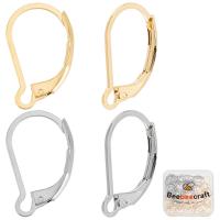 ราคา 100Pcs Real 24K Gold Plated Leverback Earwires French Earring Hooks Silver and Gold 16 5x10mm Interchangeable Dangle Ear Wire Findings Stainless Steel for Jewelry Making (20582421333)