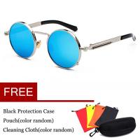 ราคา 2018 VINTAGE Polarized แว่นกันแดดทรงกลมสไตล์สตีมพังค์แว่นตาแฟชั่นกลางแจ้ง Sea แว่นตา (10067708685)
