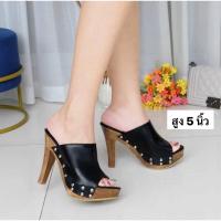 ราคา รองเท้าส้นสูง 5นิ้ว พื้นด้านหน้า 1 5 นิ้ว สวมเก็บหน้าเท้า 8546 (20811622693)