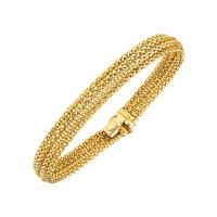 ราคา สร้อยข้อมือทองคำแท้ 14k Two Tone พื้นผิวMulti Strand 14k Two Tone Gold 7 1 4 inch Multi Strand Textured Bracelet พรีออเดอร์ pre order ทัก chat ก่อนสั่ง (9741147097)