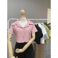 ราคา เสื้อครอป เสื้อเอวลอย ครอปคอปกน่ารักคิ้วท์ๆ (19797446348)