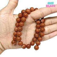 ราคา หินทรายทอง หินสังเคราะห์ ขนาด 10 มิล เส้นยาว แถมฟรี ลวดตัวนำ ไหมร้อยหิน หินสีส้ม Gold Sand Stone (9109812508)