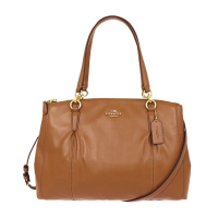 ราคา กระเป๋าถือ COACH แท้ หนังแท้ หนังนิ่ม รุ่นหรู ใบใหญ่ ช่องเยอะ มีสายยาว Coach 36680 Large Smooth Leather Christie Handbag Saddle (7760120545)