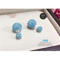 ราคา ต่างหูเงินแท้ 92 5 แบบก้านเสียบ ประดับเพชร cz หน้า 8mm x หลัง 14mm ก้านเสียบเงินแท้ (9533883502)