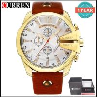 ราคา Curren นาฬิกาข้อมือผู้ชาย สีน้ำตาล ขาว สายหนัง รุ่น C8176พร้อมกล่องนาฬิกา CURREN Clearance Sale ราคาลดสุดๆ (1476710603)