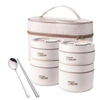 ราคา Insulated Bento Box Thermal Bento Box Set Thermal Lunch Containers For Hot Food Kids Adults Vacuum Stainless Steel Thermos Lunch Box For School Office practical (16415440719)