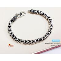 ราคา สร้อยข้อมือเงินแท้ ลายเกร็ดมังกร งานรมดำ สร้อยงานไทย Hand made ตะขอตัว S สร้อยขนาดใหญ่ สวยมาก ROM0009 (11327595139)
