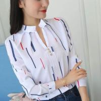 ราคา เสื้อเบลาส์สำหรับผู้หญิงลดราคาเสื้อยืดสำหรับผู้หญิง Panglakad JFUNCY ผู้หญิงเสื้อแขนยาวใส่ทำงาน OL เสื้อแฟชั่นลำลองสีขาวพิมพ์ลายเสื้อเชิ๊ตเข้ารูปผู้หญิง (20418936328)