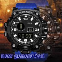 ราคา นาฬิกาข้อมือผู้ชาย นาฬิกาแฟชั่นผู้ชาย Led นาฬิกาอิเล็กทรอนิกส์นาฬิกาข้อมือสายเรชิ่นนาฬิกาผู้ชาย สินค้าพร้อมสง (20431079878)