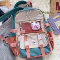 ราคา Schoolbag Female Ins Harajuku Contrast Color Mori Japanese Senior High School Student Simple Backpack Female Large Capacity Backpack Korean (20133154522)