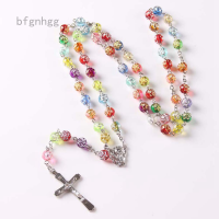 ราคา สร้อยคอลูกปัดสีทอง BFG ลูกปัดกุหลาบสีทองคุณภาพสูงสร้อยคอลูกปัดกุหลาบสีทองจี้กางเขนคาทอลิกสร้อยคอจี้ (11764940303)