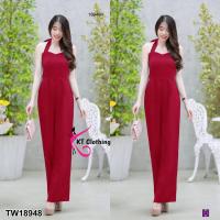 ราคา TW18948 Jumpsuit จั้มสูทขายาว สายคล้องคอ สีพื้น (20610409518)