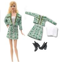 ราคา ชุดเสื้อผ้าตุ๊กตาบาร์บี้สีเขียวขนาดเล็กมีกลิ่นหอมสำหรับกระโปรงเสื้อกั๊กตุ๊กตาบาร์บี้ชุดเสื้อโค้ทผ้าทวีด Sepatu untuk Barbie อุปกรณ์1 6สำหรับเด็ก (21350869909)
