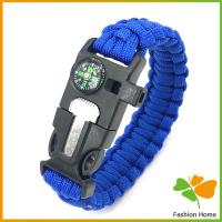ราคา FASHION เชือกรัดข้อมือ สายรัดข้อมือสีเขียว สำหรับเดินป่า มีด นกหวีด แท่งจุดไฟ เชือก เข็มทิศ 5in1 Outdoor Accessories (20315933480)