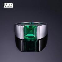 ราคา Lkyou เครื่องประดับแฟชั่นแหวนหมั้นมรกตสำหรับผู้ชาย (1157058765)