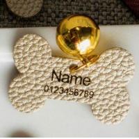 ราคา ป้ายชื่อหนัง PVC รูปกระดูก สีพาสเทล น่ารัก สำหรับน้องหมา แมว สลักชื่อ รูป ขนาด 3 5x2 4 ซม พร้อมกระดิ่ง (20922929054)