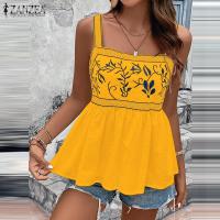 ราคา ZANZEA เสื้อกั๊กผู้หญิงสไตล์โบฮีเมียนคอเสื้อคอลายดอกไม้สไตล์โบฮีเมียนฤดูร้อนเสื้อสายเดี่ยวผ้ามันเงาต่อแถว 15 (20472517221)