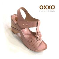 ราคา OXXO รองเท้าเพื่อสุขภาพ รองเท้าส้นสูงพร้อมสายรัดส้น งานเย็บมือทนทาน สวมใส่สบาย น้ำหนักเบามาก 1a6210 (20367614255)