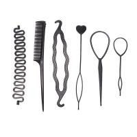 ราคา Lowest price MH 6ชิ้น เซ็ตทรงผม braiding Tools Pull Through hair Needle dispenser hair comb (19613292587)