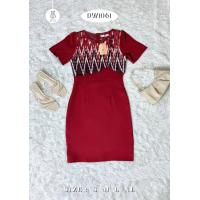 ราคา พร้อมส่ง เดรสผ้าพิมลายไทย เดรสลายไทย เดรสใส่ทำงาน งานป้าย Dress world (20491045767)