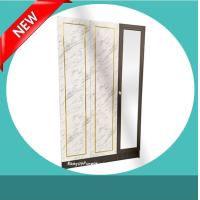 ราคา ตู้เสื้อผ้า 120cm 3 ประตู ชั้นโชว์ ประตูกระจกใส รุ่นสูง2เมตร หน้าบาน pink gold (15274520662)