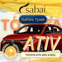 ราคา SABAI ผ้าคลุมรถยนต์ TOYOTA New Yaris Ativ GEN 3 เนื้อผ้า DuPont Tyvek 2 ชั้น ผ้าคลุมรถตรงรุ่น สำหรับ TOYOTA New Yaris Ativ 4 Doors Gen 3 2022 ผ้าคลุมสบาย (16167974553)