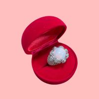 ราคา แหวนเงินแท้925 ฝั่งไข่มุกหินโอปอประดับเพชรขาวcz (12594649710)