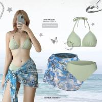 ราคา ICEBLINK Sena bikini set บิกินี่สีเขียว พร้อมผ้าคลุม ชุดว่ายน้ำ พร้อมส่ง (21386928554)