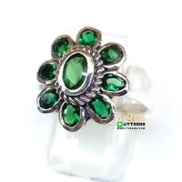 ราคา แหวนมรกต แหวนเงินแท้ รมดำ พลอยมรกต CZ YTG 10347 (18220901432)