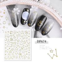 ราคา NAIL Sticker สติ๊กเกอร์ ติดเล็บ 3D Sticker สีทอง สติ๊กเกอร์แต่งเล็บ (620360063)