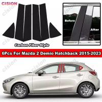 ราคา สำหรับ Mazda 2 Demio Hatchback 2015 2023 6ชิ้นประตูรถคาร์บอนไฟเบอร์มันวาวตรงกลางเสา B C ปกหลังเอฟเฟกต์กระจกตัดคอลัมน์หน้าต่างเปียโนสีดำพีซีสติกเกอร์วัสดุ (20552378908)