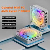 ราคา สินค้าใหม่รูปแบบใหม่ Ice Soul Series Mini PC AMD Ryzen 5 6600H 8 Cores RGB Light DDR4 NVMe 2 5G Dual LAN Mini Gamer PC คอมพิวเตอร์3X4K WiFi6 (20683642613)