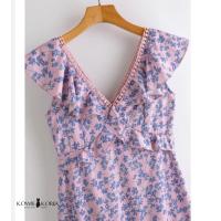 ราคา Kowie Korea Floral 254 เดรสยาวลายดอกไม้ คอวี สีชมพูอมม่วง (16229554578)