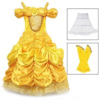 ราคา ชุดเจ้าหญิงคอสเพลย์ดิสนีย์เบลล์สีเหลืองสำหรับเด็กเล็กเด็กผู้หญิง2 10Yrs ชุดเดรสสำหรับเด็กชุดไปงานเต้นรำแฟนซีวันเกิดวันฮาโลวีน (19615190442)