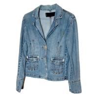 ราคา เสื้อยีนส์แขนยาวผู้หญิง เสื้อแจ็คเก็ตยีนส์ มือ2 ขนาดรอบอก 34 นิ้ว (20547361345)