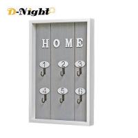 ราคา D Nightที่แขวนติดฝาผนังที่แขวนกุญแจไม้พร้อมที่แขวนติดผนัง6ตะขอ (5134252688)