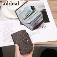 ราคา LoldealหนังPUใช้ได้ทุกเพศกระเป๋าใส่บัตรธุรกิจรหัสบัตรเครดิตกระเป๋าสตางค์24ช่องเสียบบัตรHasp (6150464265)