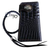 ราคา You Like Super Black Pretty Genuine CowHide Leather in Pattern Of Crocodile Skin กระเป๋าทรงยาวอัดลายเป็นหนังจระเข้ (495566901)