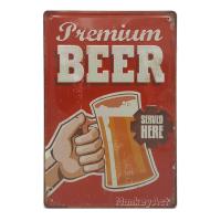 ราคา ป้ายสังกะสีวินเทจ Premium Beer Served Here ปั๊มนูน ขนาด 20x30 ซม (182234411)