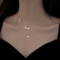 ราคา VOQ 925 Sterling Silver New Shiny Flower Butterfly Tassel Necklace Ladies Exquisite Clavicle Chain Necklace Jewelry Gift (11348589453)