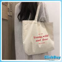 ราคา ClickBuy กระเป๋า ผ้าแคนวาสแฟชั่นสไตล์ เกาหลี สกรีน อักษร canvas bag (19339143399)
