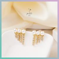 ราคา petite by PRAKYRE Linn with Diamond and Pearl Earring ต่างหูระย้าแต่งด้วยเพชรปละมุก หรูหรา ใส่ออกงานได้ (19534855086)
