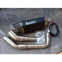 ราคา คอท่อ ปลายท่อ CB150R ออกล่าง พร้อมปลาย Akrapovic ดำ พร้อมจุกลดเสียง (16290892244)