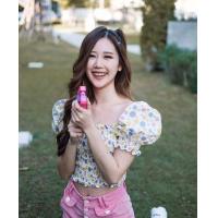 ราคา เสื้อครอปNew Dott popup Cropสม็อค เสื้อครอปปาดไหล่แขนตุ๊กตา เสื้อครอปครึ่งตัวลายจุด (1554600934)