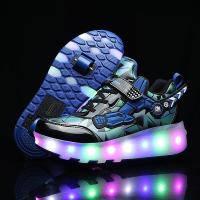 ราคา COD Caobaba เด็กแฟชั่นที่มีสีสันไฟ LED รองเท้าเด็กผู้ใหญ่เบาลูกกลิ้ง Heelys สเก็ตหนึ่งคู่ล้อรองเท้าผ้าใบ (16570232473)