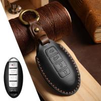 ราคา Car Key Case Cover Fob Holder Leather Pouch Keychain Accessories for Nissan Sylphy Bluebird Qashqai Tiida X Trail Bluebird Shell (16241708852)